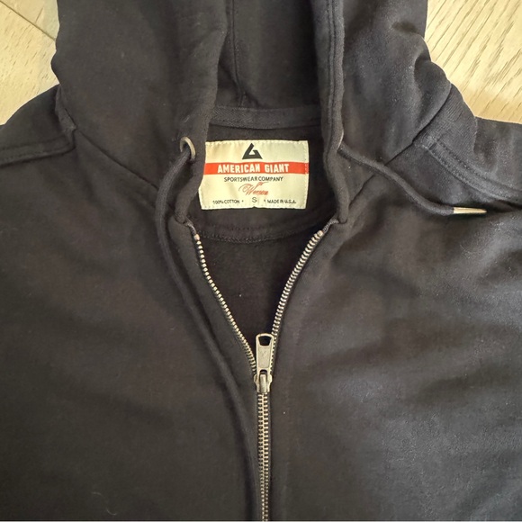 American Giant Black Women's Classic Full Zip Hoodie - Picture 6 of 7